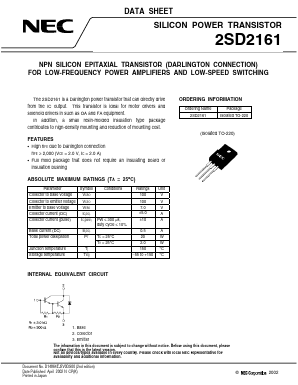 D2161 Datasheet PDF NEC => Renesas Technology
