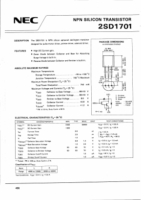 D1701 Datasheet PDF NEC => Renesas Technology