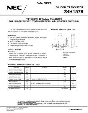 2SB1578 Datasheet PDF NEC => Renesas Technology