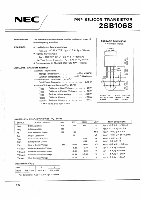 2SB1068 Datasheet PDF NEC => Renesas Technology