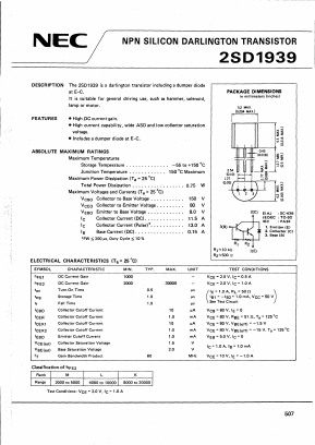 2SD1939 Datasheet PDF NEC => Renesas Technology