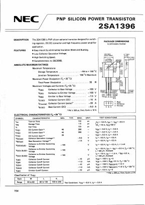 2SA1396 Datasheet PDF NEC => Renesas Technology