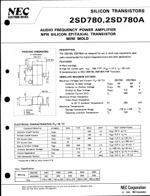 2SD780A Datasheet PDF NEC => Renesas Technology