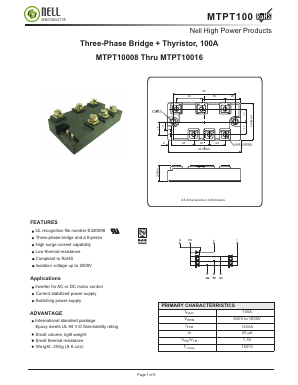 MTPT10016 Datasheet PDF Nell Semiconductor Co., Ltd