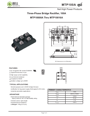 MTP10010A Datasheet PDF Nell Semiconductor Co., Ltd