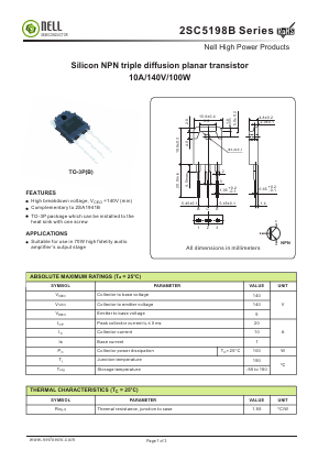 2SC5198B-O Datasheet PDF Nell Semiconductor Co., Ltd