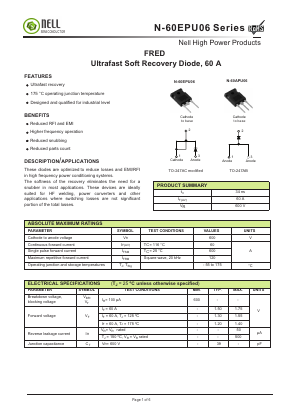 N-60EPU06 Datasheet PDF Nell Semiconductor Co., Ltd