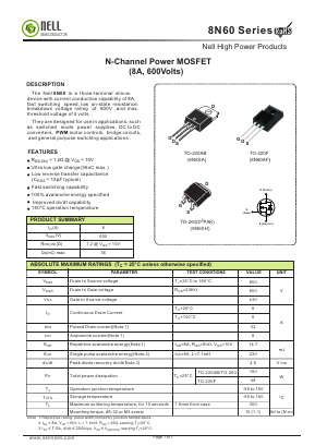 8N60 Datasheet PDF Nell Semiconductor Co., Ltd