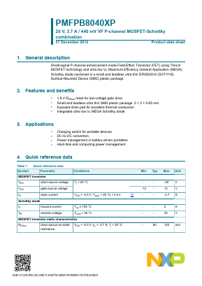PMFPB8040XP Datasheet PDF Nexperia B.V. All rights reserved