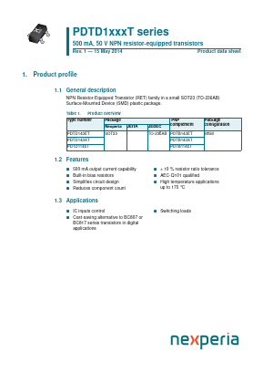 PDTD114ET Datasheet PDF Nexperia B.V. All rights reserved