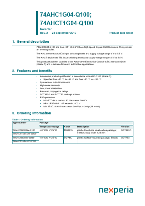 74AHC1G04-Q100 Datasheet PDF Nexperia B.V. All rights reserved