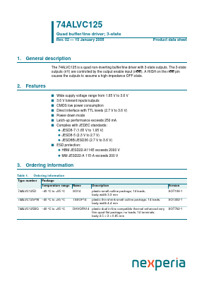 74ALVC125BQ Datasheet PDF Nexperia B.V. All rights reserved