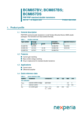 BCM857BS Datasheet PDF Nexperia B.V. All rights reserved