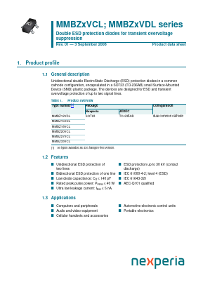 MMBZ27VCL Datasheet PDF Nexperia B.V. All rights reserved