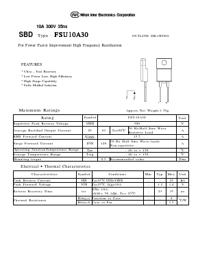 FSU10A30 Datasheet PDF Nihon Inter Electronics