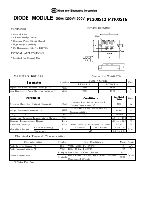 PT200S16 Datasheet PDF Nihon Inter Electronics