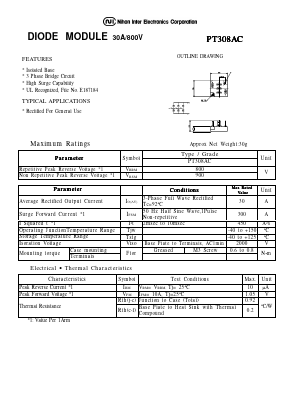 PT308AC Datasheet PDF Nihon Inter Electronics