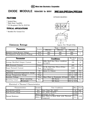 PH1508 Datasheet PDF Nihon Inter Electronics