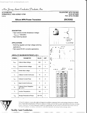 2SC5352 Datasheet PDF New Jersey Semiconductor
