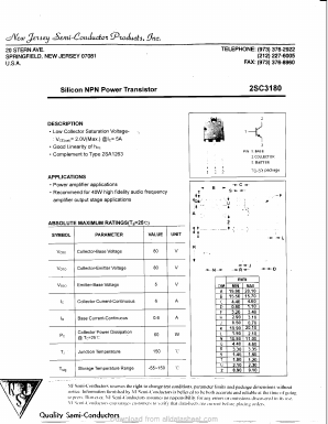 C3180 Datasheet PDF New Jersey Semiconductor