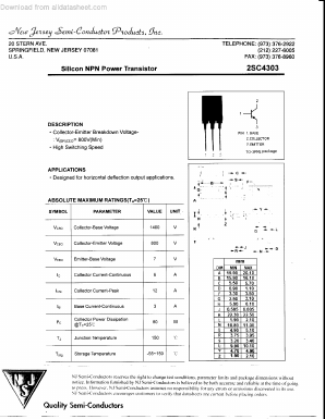 C4303 Datasheet PDF New Jersey Semiconductor