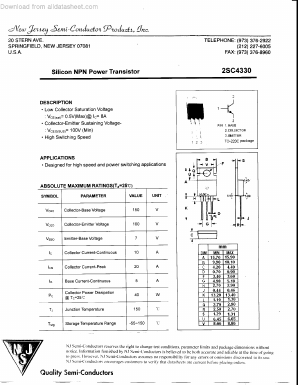 C4330 Datasheet PDF New Jersey Semiconductor