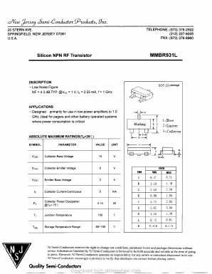 MMBR931L Datasheet PDF New Jersey Semiconductor