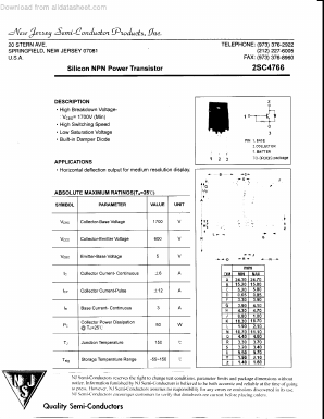 2SC4766 Datasheet PDF New Jersey Semiconductor