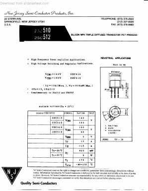 2SC510 Datasheet PDF New Jersey Semiconductor
