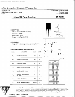 2SC5101 Datasheet PDF New Jersey Semiconductor