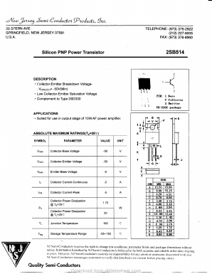 2SB514 Datasheet PDF New Jersey Semiconductor