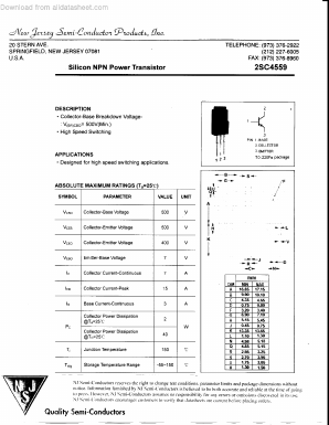 2SC4559 Datasheet PDF New Jersey Semiconductor