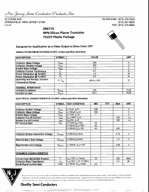 2N6719 Datasheet PDF New Jersey Semiconductor
