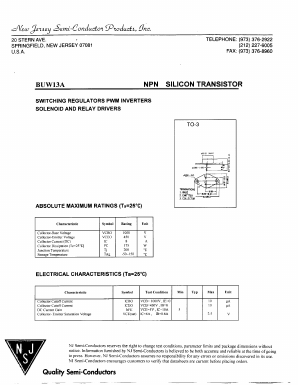 BUW13A Datasheet PDF New Jersey Semiconductor