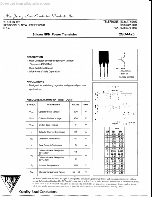 C4425 Datasheet PDF New Jersey Semiconductor