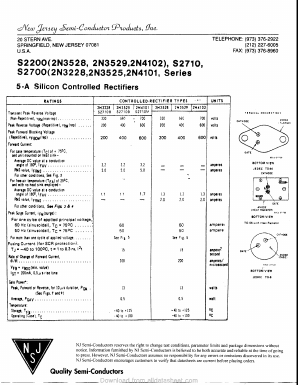 S2700 Datasheet PDF New Jersey Semiconductor