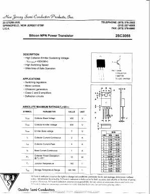 2SC3055 Datasheet PDF New Jersey Semiconductor