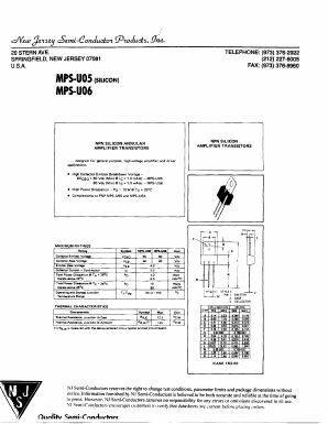 MPS-U05 Datasheet PDF New Jersey Semiconductor