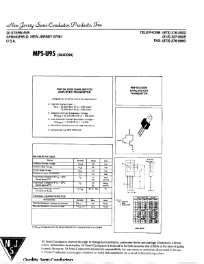 MPS-U95 Datasheet PDF New Jersey Semiconductor