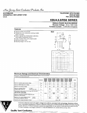 KBU8G Datasheet PDF New Jersey Semiconductor