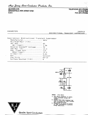 1N6061A Datasheet PDF New Jersey Semiconductor