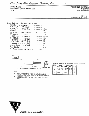 1N198 Datasheet PDF New Jersey Semiconductor
