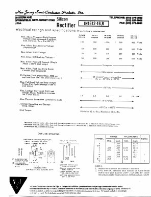 1N1613 Datasheet PDF New Jersey Semiconductor