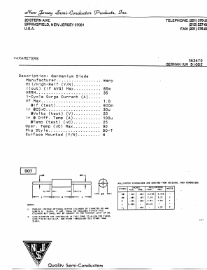1N3470 Datasheet PDF New Jersey Semiconductor