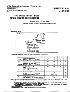 1N4384 Datasheet PDF New Jersey Semiconductor