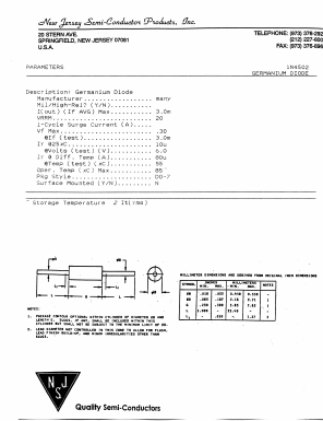 1N4502 Datasheet PDF New Jersey Semiconductor