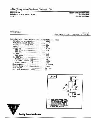 1N4548 Datasheet PDF New Jersey Semiconductor