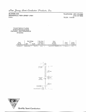 1N4611 Datasheet PDF New Jersey Semiconductor