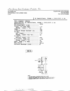 1N5006 Datasheet PDF New Jersey Semiconductor