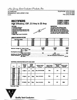 1N5802 Datasheet PDF New Jersey Semiconductor